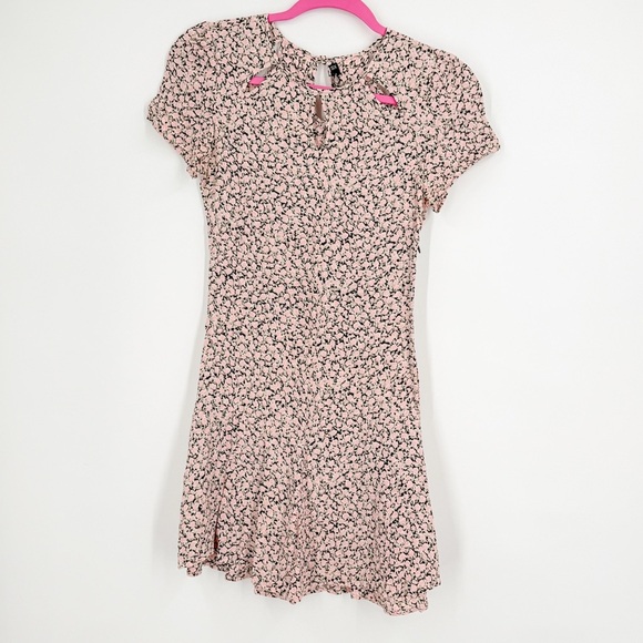 For Love And Lemons Black and Pink Fit and Flare Dress - Picture 2 of 6